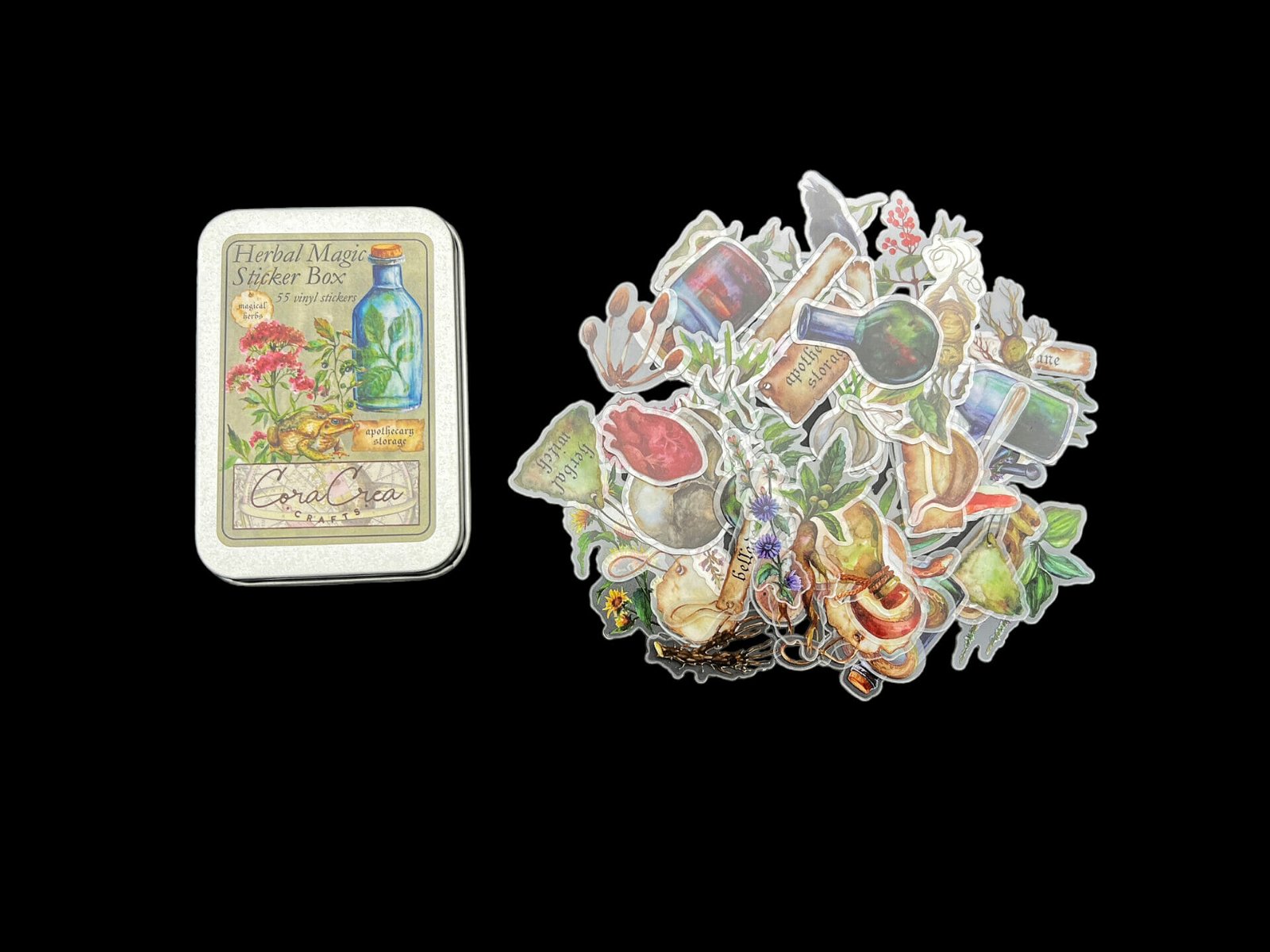 Herbal Magic Sticker Tin Box - Discover CoraCreaCrafts's Stickers